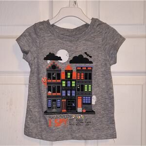 Cat & Jack Halloween I Spy Haunted House Kids Grey T Shirt 2T